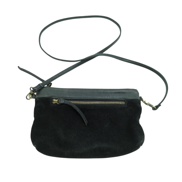 Molly G Small Black Genuine Suede Leather Crossbody Purse Thin Strap Made in‎ LA - Picture 2 of 6